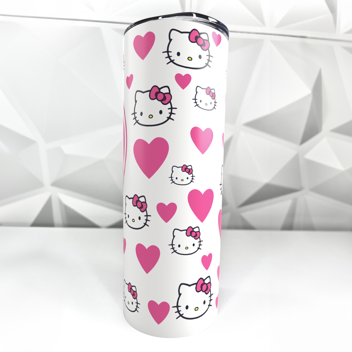 Cartoon Kitty - Hearts | 20oz Stainless Steel Skinny Tumbler