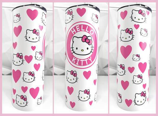 Cartoon Kitty - Hearts | 20oz Stainless Steel Skinny Tumbler