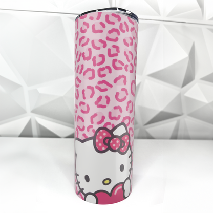 Cartoon Kitty - Leopard | 20oz Stainless Steel Skinny Tumbler