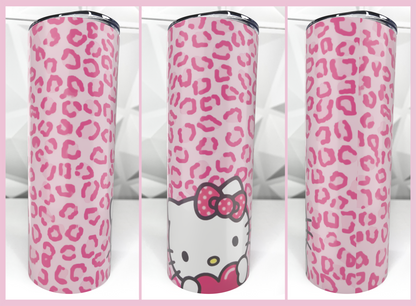 Cartoon Kitty - Leopard | 20oz Stainless Steel Skinny Tumbler