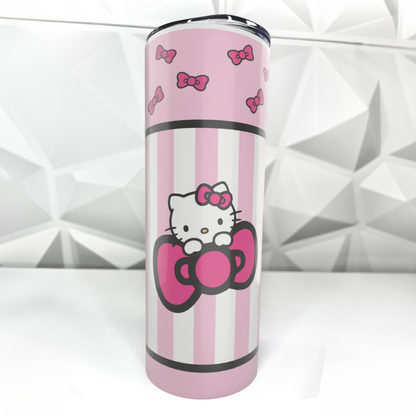 Cartoon Kitty - Stripes | 20oz Stainless Steel Skinny Tumbler