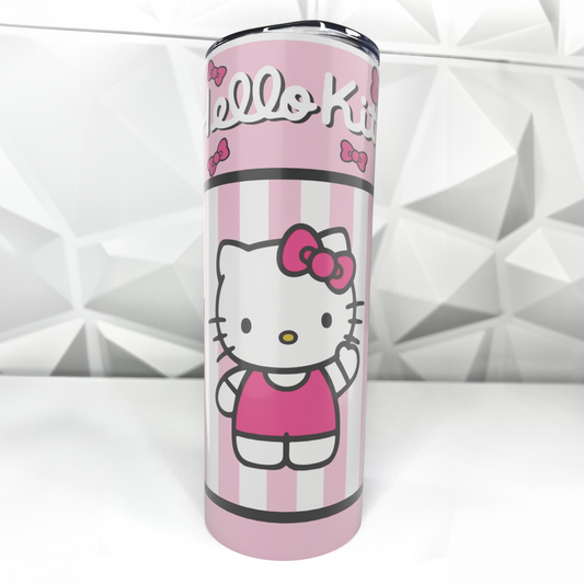 Cartoon Kitty - Stripes | 20oz Stainless Steel Skinny Tumbler