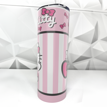 Cartoon Kitty - Stripes | 20oz Stainless Steel Skinny Tumbler