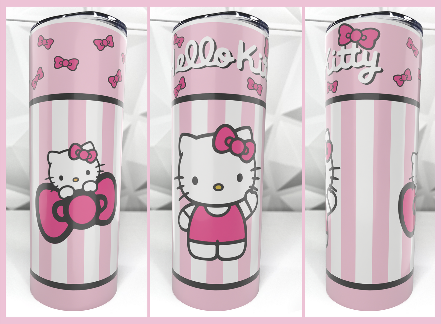 Cartoon Kitty - Stripes | 20oz Stainless Steel Skinny Tumbler