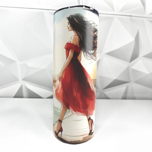 Lady In Red | 20oz Stainless Steel Skinny Tumbler