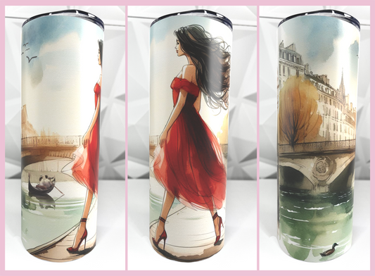 Lady In Red | 20oz Stainless Steel Skinny Coffee Tumbler