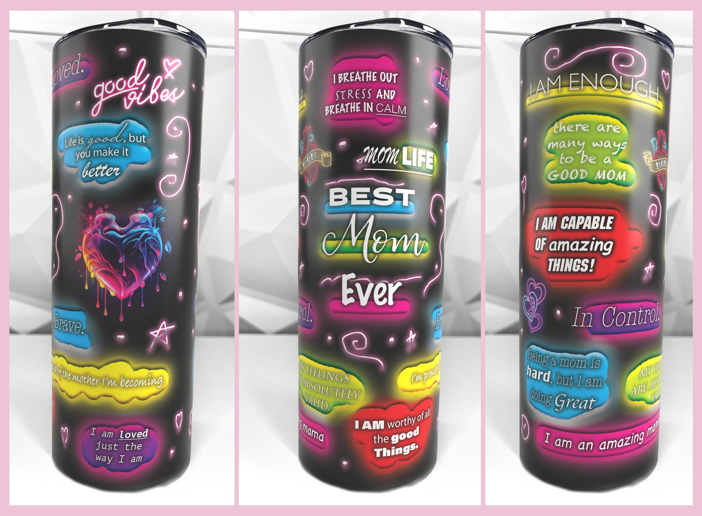 Best Mom Ever - Neon | 20oz Stainless Steel Skinny Tumbler