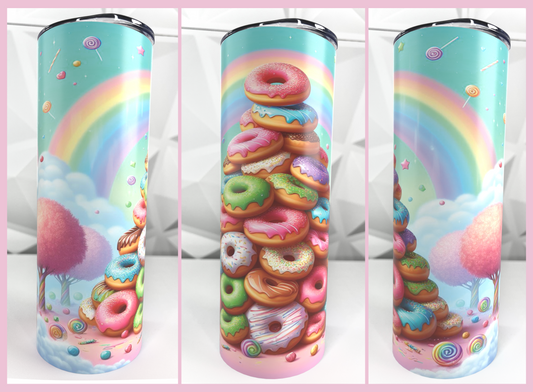 Rainbow Donuts | 20oz Stainless Steel Skinny Coffee Tumbler