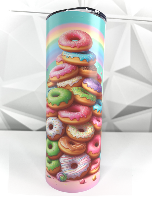 Rainbow Donuts | 20oz Stainless Steel Skinny Tumbler