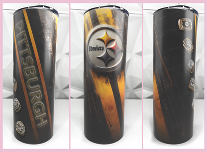 Steelers Football | 20oz Stainless Steel Skinny Tumbler