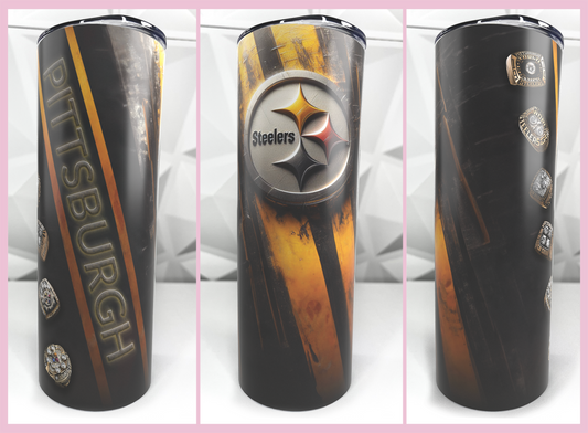Steelers Football | 20oz Stainless Steel Skinny Coffee Tumbler