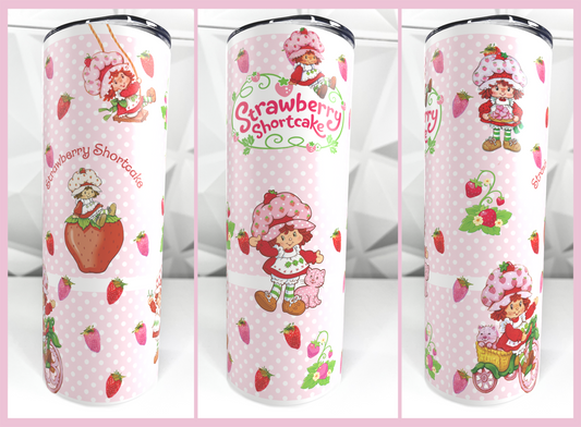 Strawberry Shortcake | 20oz Stainless Steel Skinny Coffee Tumbler