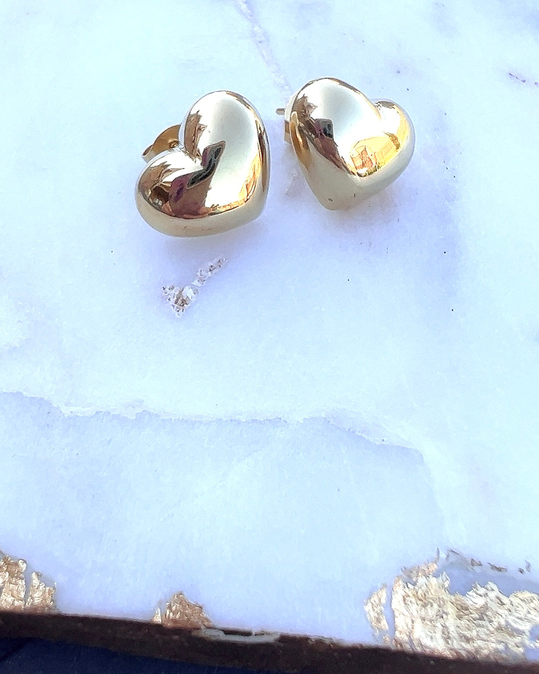 Gold Chunky Heart Earrings