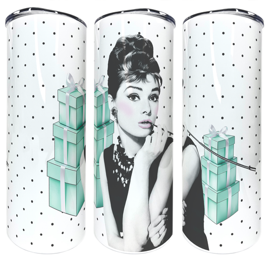 Audrey Hepburn - Polka-Dots | 20oz Stainless Steel Skinny Coffee Tumbler