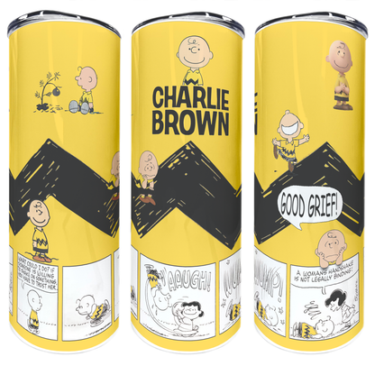 Charlie Brown | 20oz Stainless Steel Skinny Coffee Tumbler