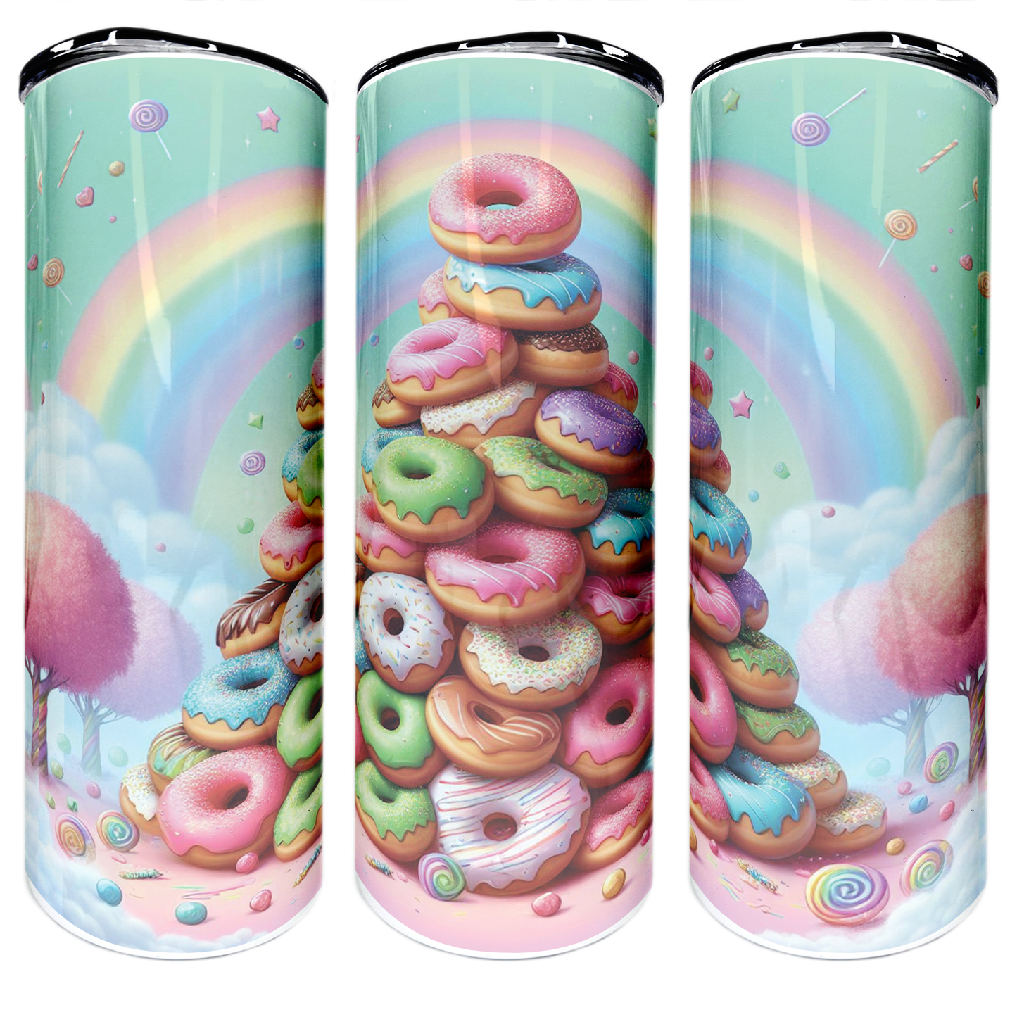 Rainbow Donuts | 20oz Stainless Steel Skinny Coffee Tumbler