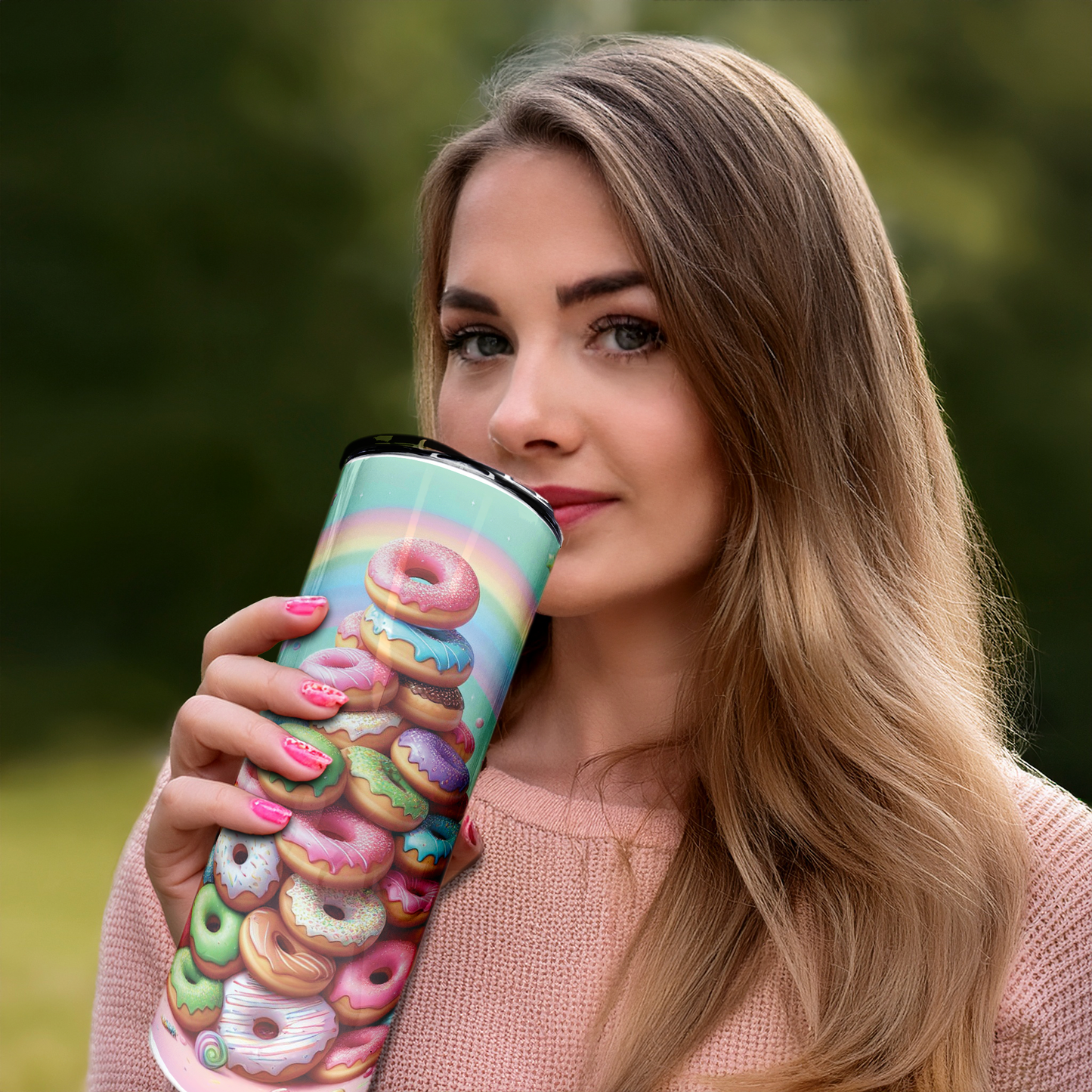 Rainbow Donuts | 20oz Stainless Steel Skinny Coffee Tumbler