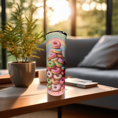 Rainbow Donuts | 20oz Stainless Steel Skinny Coffee Tumbler