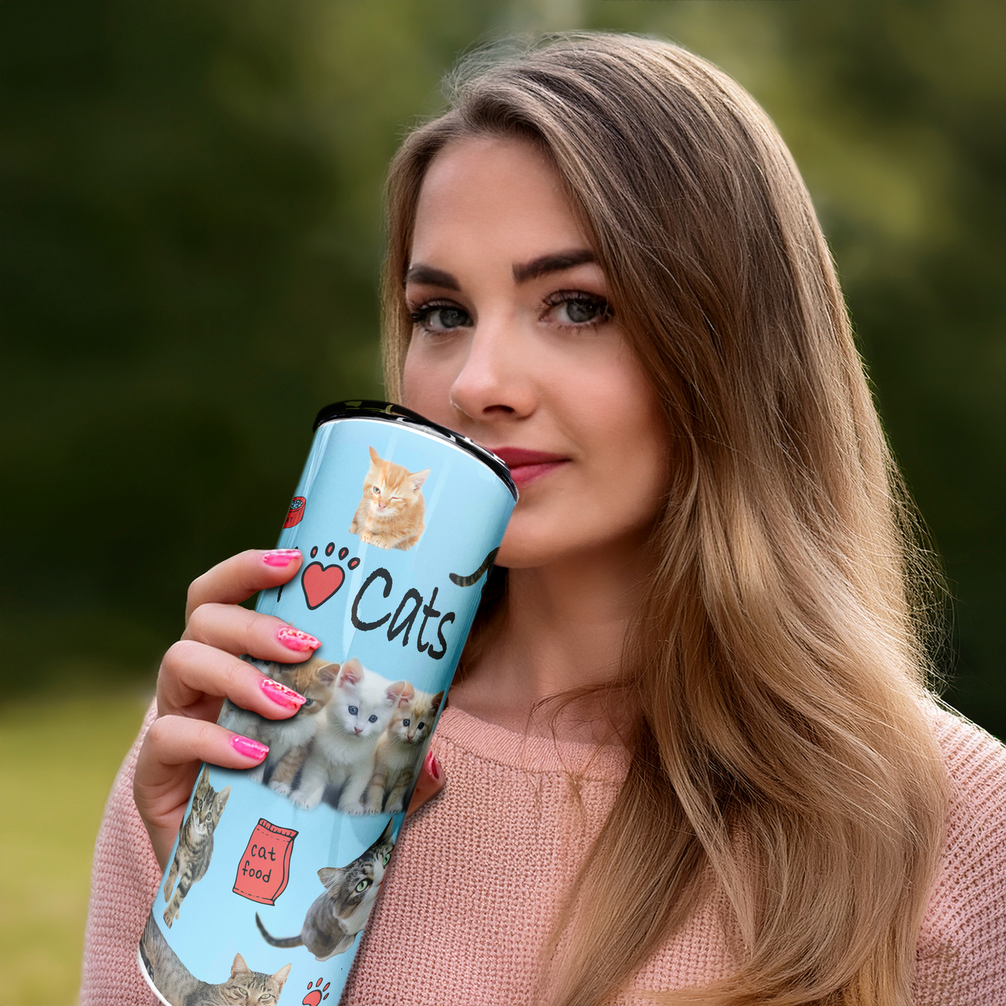 I Heart Cats | 20oz Stainless Steel Skinny Coffee Tumbler