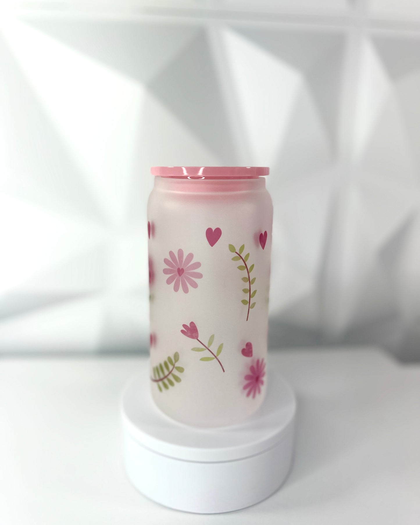 Spring Floral | 16oz Libby Frosted Glass Tumbler