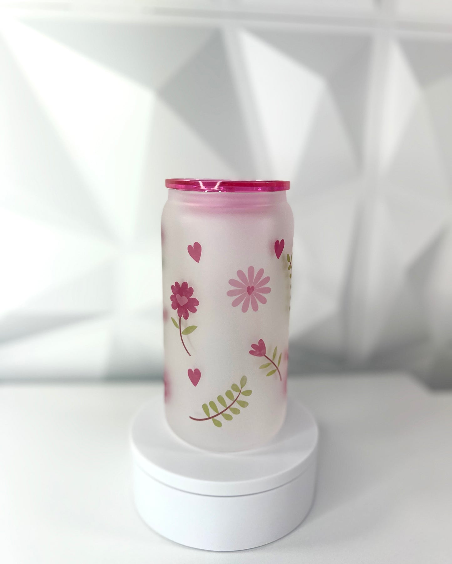 Spring Floral | 16oz Libby Frosted Glass Tumbler