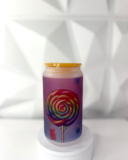 I Want Candy - Pink | 16oz Libby Frosted Glass Tumbler