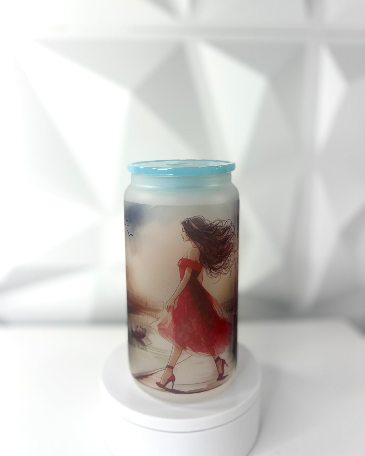 Lady in Red | 16oz Libby Frosted Glass Tumbler