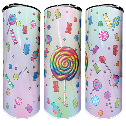 Gummy Bears & Lollipops | 20oz Stainless Steel Skinny Tumbler