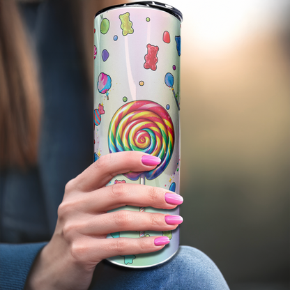 Gummy Bears & Lollipops | 20oz Stainless Steel Skinny Tumbler