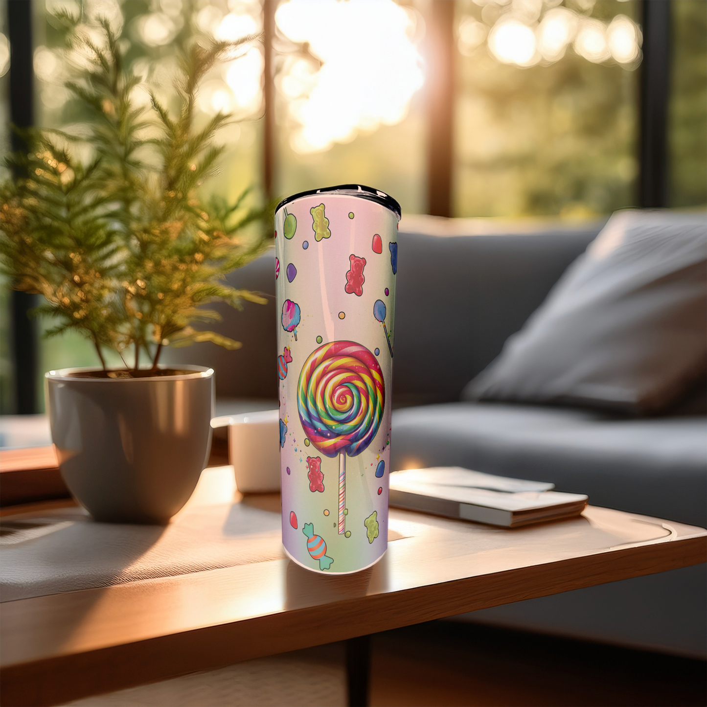 Gummy Bears & Lollipops | 20oz Stainless Steel Skinny Tumbler