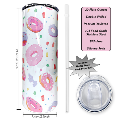 Donuts | 20oz Stainless Steel Skinny Coffee Tumbler