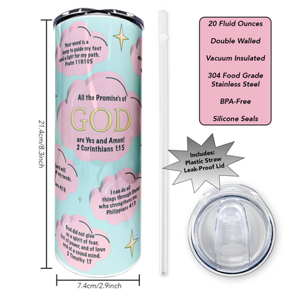 The Promises of God | 20oz Stainless Steel Skinny Coffee Tumbler