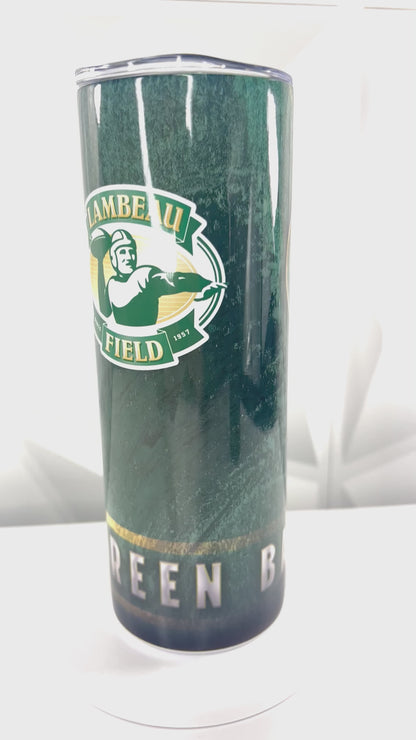 Packers Football | 20oz Stainless Steel Skinny Tumbler