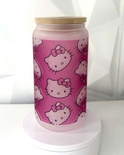 Cartoon Kitty - 01 | 16oz Libby Glass Tumbler